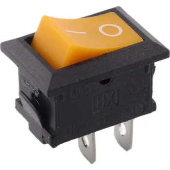 vypínač Kolébkový vypínač obdélníkový KCD1-101, žlutý 250V/6A