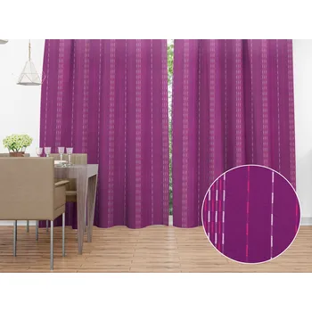 ubrus Bavlněný závěs Olivia OL-002 Proužky na fialovém 140x140 cm