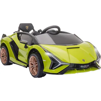 autíčko HOMCOM Dětské auto, 2 jízdní režimy, Lamborghini SIAN SUV auto na hraní, elektrické auto s dálkovým ovládáním, hudba (MP3/USB), 37-60 měsíců, zelené | Aosom