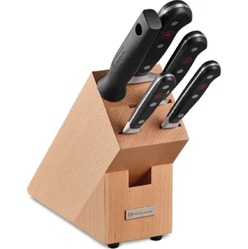 Stojan na nože Wusthof Blok se 4 noži Classic a ocílkou Wusthof