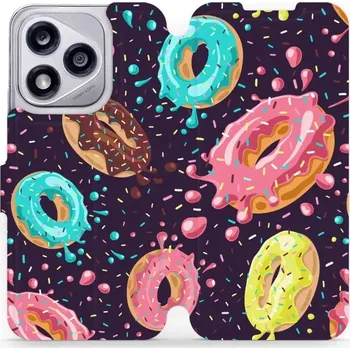 Pouzdro na mobilní telefon Flipové pouzdro Mobiwear - Honor 400 Lite 5G - VP19S Donutky (Knížkové flip pouzdro, obal, kryt na mobil Honor 400 Lite 5G - VP19S Donutky, materiál Umělá kůže + TPU - ochrana 360°, stojánek, silikonová vanička, magnetické zavírání)