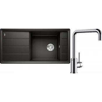 Granitový dřez Set RS Blanco Faron XL 6 S + Blanco Mili (černá + chrom)
