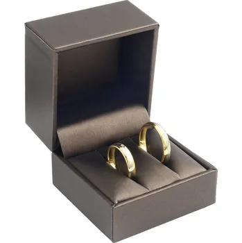 Dárková krabička Šperky4U Dárková krabička na snubní prsteny, kovově hnědá - KR0171-BR