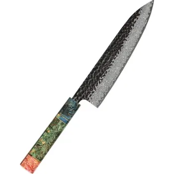Kuchyňský nůž Japonský ručně kovaný šéfkuchařský nůž z damaškové oceli Tradiční kuchyňský nůž na zakázku Ostrý profesionální nůž pro krájení