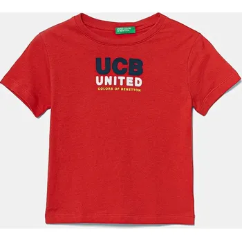 Chlapecké tričko Dětské bavlněné tričko United Colors of Benetton červená barva, s potiskem, 3I1XG10JO 3I1XG10JO.P.Seasonal 33X, vel. 110