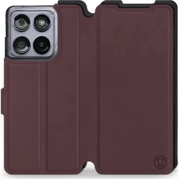 Pouzdro na mobilní telefon Flipové pouzdro Mobiwear Semiš - Motorola Edge 60 Fusion - Bordové & Černé (Knížkové semišové flip pouzdro, obal, kryt na mobil Motorola Edge 60 Fusion - Bordové & Černé, materiál semiš + TPU, ochrana 360°, stojánek, silikonová vanička, magnetické zavírán