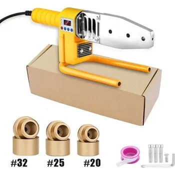 Páječka Svářečka plastových trubek 800W s digitálním displejem pro nástavce 20 25 32 mm Sada s příslušenstvím a stojánkem 220V