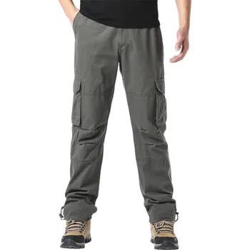Pánské kalhoty Pánské bavlněné volné kalhoty Outdoorové taktické kalhoty s elastickým pasem Velké kapsy Pracovní kalhoty Pohodlné pánské oblečení armádní zelená S