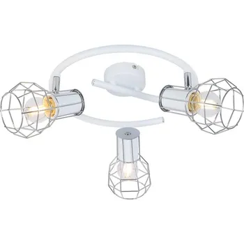 Stojací lampa Spirálová stropní lampa s bílým drátěným stínidlem 3x40W Sancho