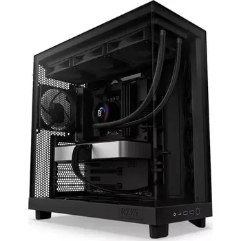 PC skříň Počítačová skříň NZXT H6 Flow s bočním oknem černá
