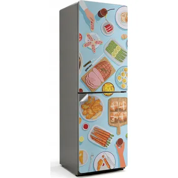 Fototapeta Umělecká Fólie Ozdobná nálepka na ledničku Ilustrace hostiny na stole