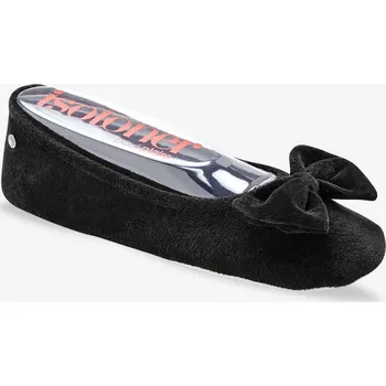 Dámské baleríny ISOTONER Domácí baleríny z bio bavlny se širokou mašlí černá 39/40