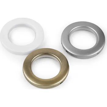 Průchodka zacvakávací vnitřní Ø42 mm / na záclony a závěsy, Balení 10 sada, Varianta 2 stříbrná mat