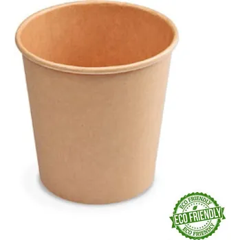 Jednorázové nádobí Papírová miska kulatá hnědá 750 ml - 50 ks