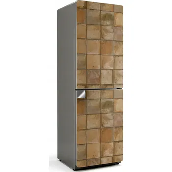 Fototapeta Dekorativní nálepka na lednici s motivem dlaždic v zemitých tónech