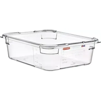 Dóza na potraviny ARAVEN Gastronádoba GN 1/2, polykarbonát, integrovaný štítek, hloubka: 100 mm, objem: 5,95 L