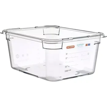 Dóza na potraviny ARAVEN Gastronádoba GN 1/2, polykarbonát, integrovaný štítek, hloubka: 150 mm, objem: 9 L