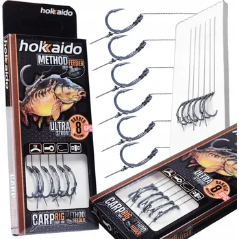 Rybářský háček HOKKAIDO NÁVAZEC + HÁČEK 8 METHOD FEEDER S JEHLOU