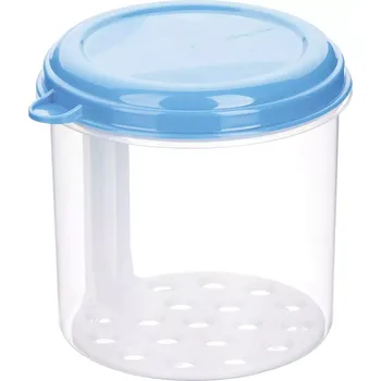Máslenka Dóza na potraviny, s vyjímatelným roštem, kulatá, objem: 0,75 litru, modrý