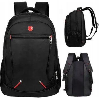 Městský batoh BATOH ČERNÝ VODĚODOLNÝ CESTOVNÍ DO ŠKOLY UNIVERZÁLNÍ DÁMSKÝ I PÁNSKÝ