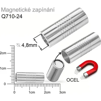 Materiál na výrobu šperku Magnetické zapínání CHIRURGICKÁ OCEL ozn.-STAS-Q710-24. velikost pr.7x19mm