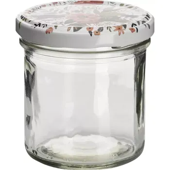Sklenice Zavařovací sklenice Gastro 165 ml, víčko šroubovací letní kvítí, sada 6 ks