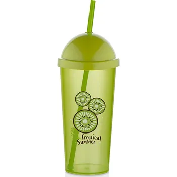 PROHOME - Pohár 700ml se slámkou Kivi