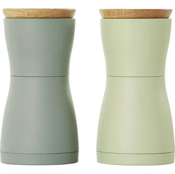 Mlýnek na koření AdHoc Twin Sada mlýnků na pepř a sůl, tmavá a světlá zelená, výška: 133 mm