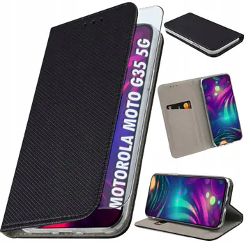Pouzdro na mobilní telefon Flipové pouzdro pro Motorola Moto G35 5G + Sklo 9H - Pouzdro Magnetické