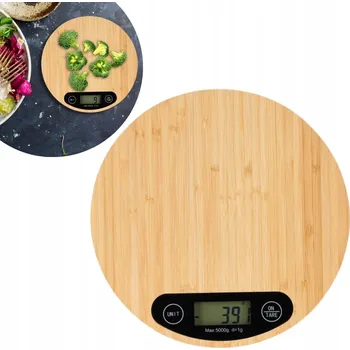 Kuchyňská váha RELAXDAYS BAMBUSOVÁ DIGITÁLNÍ KUCHYŇSKÁ VÁHA KULATÁ