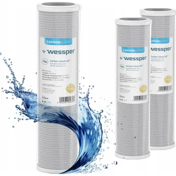 vodní filtr Wessper uhlíkový filtr na vodu 10" předfiltr 5 mikronů vložka 3x