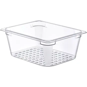 Dóza na potraviny ARAVEN Gastronádoba GN 1/2, polykarbonát, hloubka: 130 mm, objem: 7,8 L, perforovaná