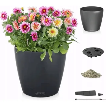 Květináč Květináč plast šedý Lechuza 28 cm x 28 cm x 26 cm