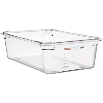 Dóza na potraviny ARAVEN Gastronádoba GN 1/1, polykarbonát, integrovaný štítek, hloubka: 150 mm, objem: 19,6 L