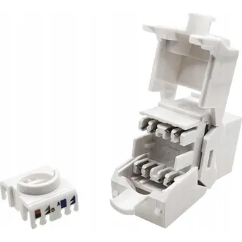 Bezpečnostní kamera Keystone modul RJ45 bez použití nářadí UTP kat.5e, SLIM, bílý ALANTEC