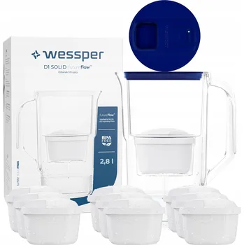 Filtrační konvice Filtrační konvice Wessper D1 SOLID FutureFlow 2,8l modrá + 10x filtr AquaMax