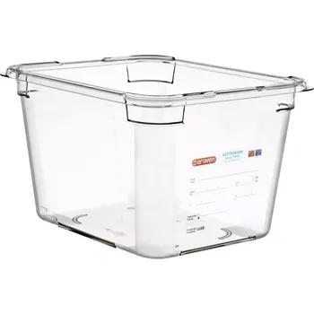 Dóza na potraviny ARAVEN Gastronádoba GN 1/2, polykarbonát, integrovaný štítek, hloubka: 200 mm, objem: 11,35 L