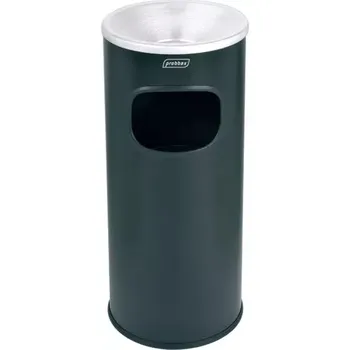 Odpadkový koš Koš s popelníkem hliníkový Probbax 30 l, černý