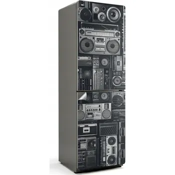 Fototapeta Omyvatelná Samolepicí Nálepka na Lednici do Kuchyně Retro audio zařízení