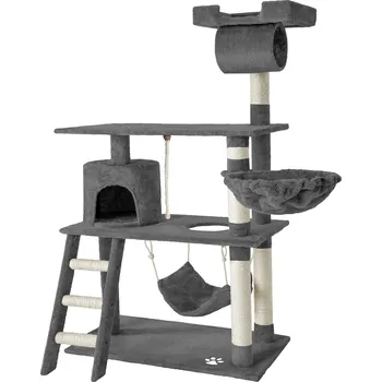 TecTake GmbH 401853 kočičí škrabadlo marcel 141cm - šedá