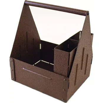 Organizace kuchyně Stojan na příbory, výška: 210 mm, délka: 173 mm, šířka: 143 mm, rezavý