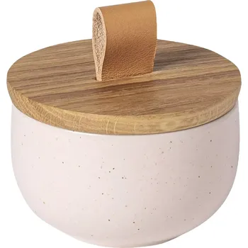 Polévková mísa COSTA NOVA Pacifica Sůlnička s dřevěkým víkem, marshmallow