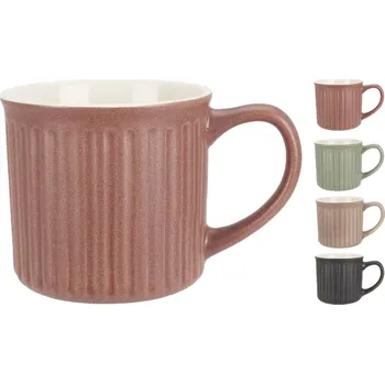 Kávový hrnek rýhovaný, keramický, různé barvy, objem: 0,25 litru, ø: 90 mm