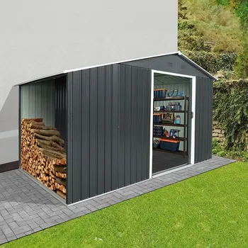 Zahradní domek Zahradní domek na nářadí s dřevníkem Avenberg 3,22 x 1.96 m ANTRACIT SD-X68EWS