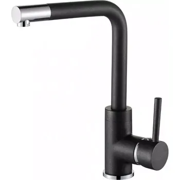 Vodovodní baterie Dřezová baterie Aquasanita Helika Forte 5553 Black metallic