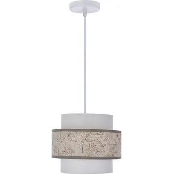 Závěsná lampa Calmi bílá 1x40W e27 stínidlo bílá+béžová