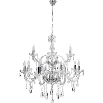 Závěsná lampa Cristallo chrom 12x40W E14 transparentní