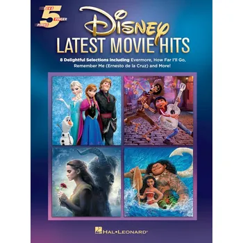 Hal Leonard Corporation DISNEY Latest Movie Hits (5 Finger Piano), 8 známých filmových melodií pro 5 prstů na klavír