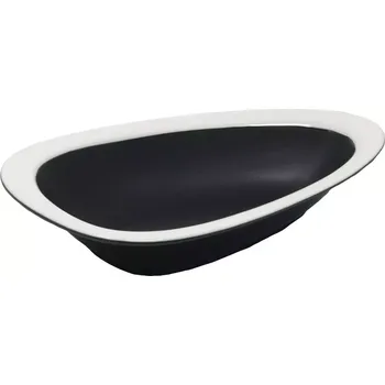 Talíř LE COQ Persephone Talíř trojúhelníkový hluboký, délka: 185 mm, šířka: 125 mm, černá/bílá