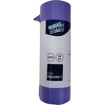 Pytle na odpadky PYTLE NA ODPAD VELMI ODOLNÉ FIALOVÉ, PEVNÉ "CLEAN" 110L, 20ks/role